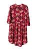 Torrid 100% Polyester Floral Red Pink Blue Casual Dress Size 1X - photo 2