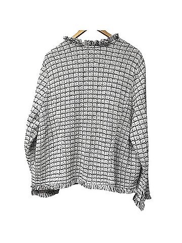 Nic + Zoe Grid Fringe Mix Knit Jacket Jacket (view 2)