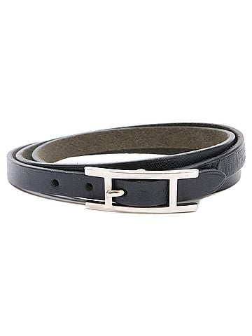 Hermès HERMES Hermes Be Api Triple Strand Leather Bracelet Black Women's (view 2)