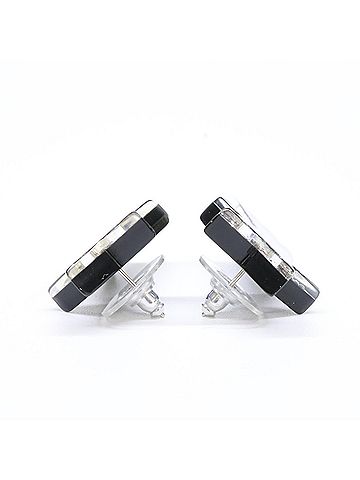 Chanel CHANEL 17K Rhinestone Coco Mark Shooting Star Earrings (Pink, Purple, Black) - Women's (view 2)