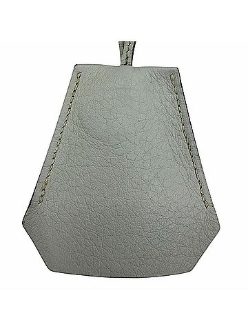 Hermès HERMES Vintage Clochette Charm Leather Silver Hardware Necklace Light Blue ?F Stamp Made in France Women's with Box (view 1)