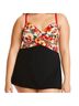 Catalina Floral Multi Color Black One Piece Swimsuit Size 1X - photo 3