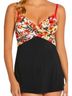 Catalina Floral Multi Color Black One Piece Swimsuit Size 1X - photo 1