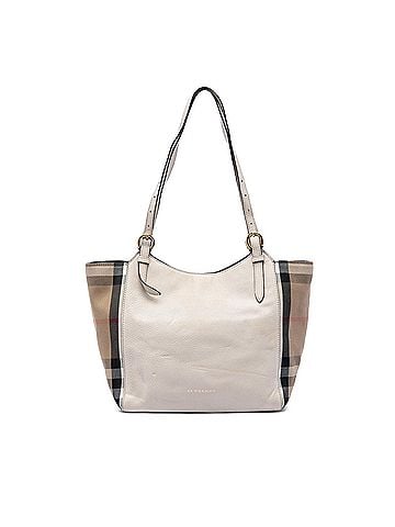 Burberry Small Leather and House Check Canvas Canterbury Tote (view 1)