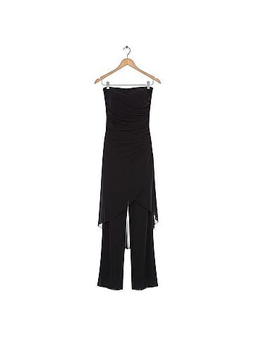 Chico's Strapless Mesh Overlay Jumpsuit Jumpsuit (view 2)