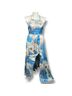 AaKaa 100% Polyester Paisley Blue Tan Red Casual Dress Size L - photo 3