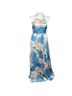 AaKaa 100% Polyester Paisley Blue Tan Red Casual Dress Size L - photo 1