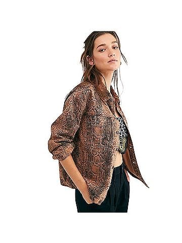 Free People Snake Trucker Jacket Denim Jacket (view 1)