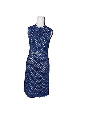 Chelsea28 Blue Chevron Midi Dress Casual Dress (view 1)