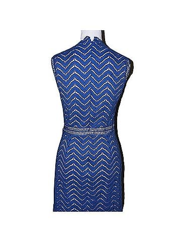 Chelsea28 Blue Chevron Midi Dress Casual Dress (view 2)