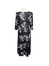 Lbisse Floral Blue Red White Black Casual Dress Size 2X - photo 2