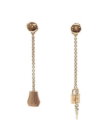 Hermès HERMES Kelly Clochette Earrings in 750 Pink Gold (Women's) (view 2)