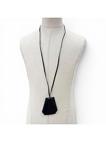Hermès HERMES Vintage Leather Silver Hardware Margiela Era Clochette Necklace Navy ?D Stamp Made in France Men's (view 2)