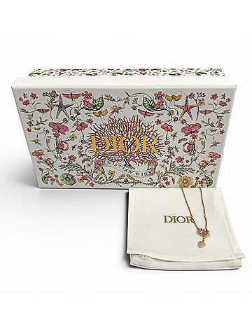 Christian Dior Christian Dior DIOR N3118WOMCY_D03S CD Navy Rhinestone Heart Necklace, Pink Gold, Women's, with Box and Dust Bag. (view 2)
