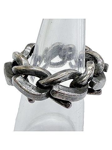 Tiffany & Co. TIFFANY&Co. Tiffany Forge Link Ring, AG925 sterling silver, antique finish, current model, 50 weight 12.08g, women's ring, highly recommended! (view 1)