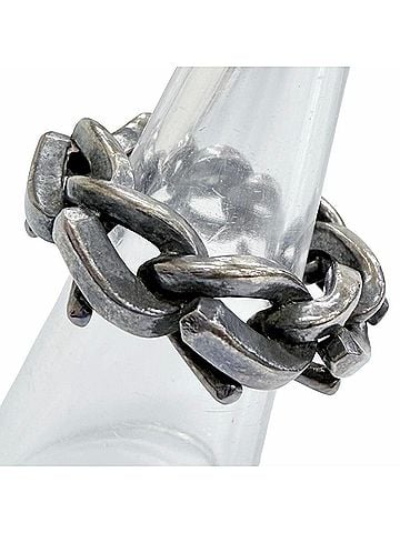 Tiffany & Co. TIFFANY&Co. Tiffany Forge Link Ring, AG925 sterling silver, antique finish, current model, 50 weight 12.08g, women's ring, highly recommended! (view 2)