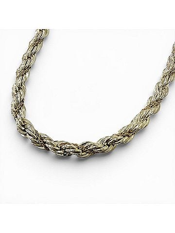 Tiffany & Co. TIFFANY&Co. Tiffany & Co. SV925 750 Twist Chain Screw Combination Necklace, Silver Gold, Total Weight 35g, Men's (view 1)
