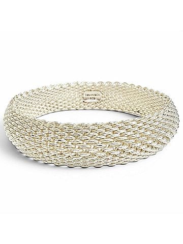 Tiffany & Co. TIFFANY&Co. Tiffany Somerset 925 Mesh Bangle Bracelet, Silver, Weight 58.6g, Women's, Highly Recommended ? (view 1)