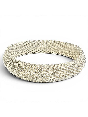 Tiffany & Co. TIFFANY&Co. Tiffany Somerset 925 Mesh Bangle Bracelet, Silver, Weight 58.6g, Women's, Highly Recommended ? (view 2)