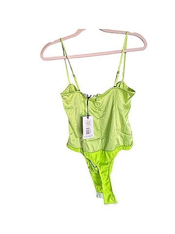 Onia x WeWoreWhat Strappy Satin Chiffon Bodysuit Sleeveless T-Shirt (view 2)
