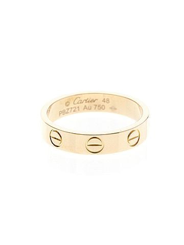 Cartier Cartier Mini Love Ring Pink Gold (18K) Fashion No Stone Band Ring Pink Gold (view 1)