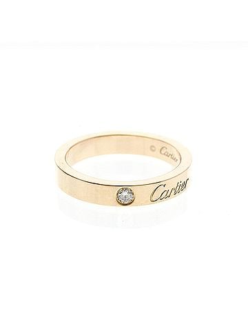 Cartier Cartier C De Cartier Ring With 1 Diamond Pink Gold (18K) Fashion Diamond Band Ring Pink Gold (view 1)