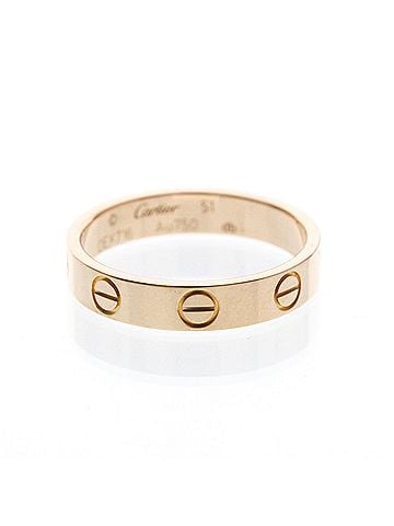Cartier Cartier Mini Love Ring Pink Gold (18K) Fashion No Stone Band Ring Pink Gold (view 1)