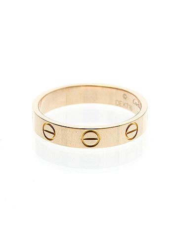 Cartier Cartier Mini Love Ring Pink Gold (18K) Fashion No Stone Band Ring Pink Gold (view 2)