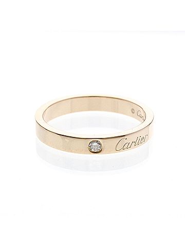 Cartier Cartier C De Cartier Ring With 1 Diamond Pink Gold (18K) Fashion Diamond Band Ring Pink Gold (view 1)