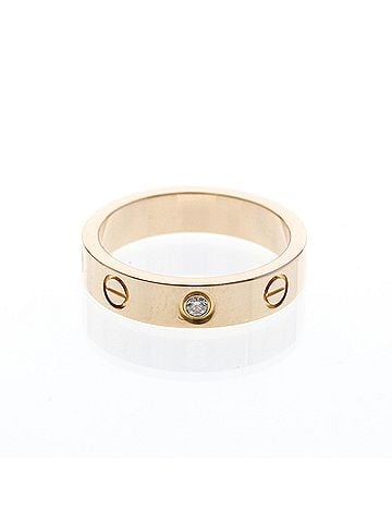 Cartier Cartier Mini Love Ring 1P Diamond B4050749 Pink Gold (18K) Fashion Diamond Band Ring Pink Gold (view 1)