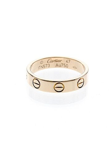 Cartier Cartier Mini Love Ring Pink Gold (18K) Fashion No Stone Band Ring Pink Gold (view 1)
