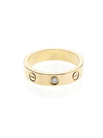 Cartier Cartier Mini Love Ring With 1 Diamond Pink Gold (18K) Fashion Diamond Band Ring Pink Gold (view 1)