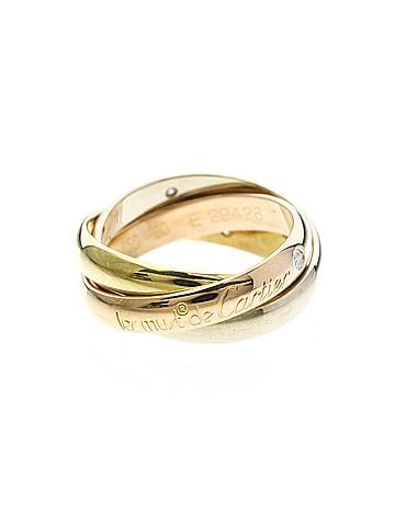 Cartier Cartier Trinity Ring With 3 Diamonds Yellow Gold (18K),Pink Gold (18K),White Gold (18K) Fashion No Stone Band Ring Gold (view 1)