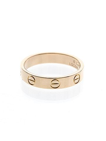 Cartier Cartier Mini Love Ring Pink Gold (18K) Fashion No Stone Band Ring Pink Gold (view 2)
