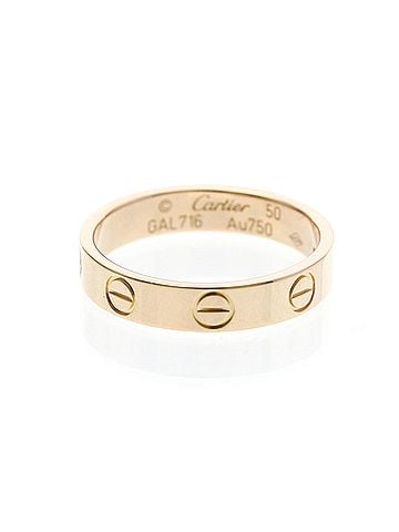 Cartier Cartier Mini Love Ring Pink Gold (18K) Fashion No Stone Band Ring Pink Gold (view 1)
