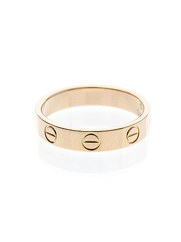 Cartier Cartier Mini Love Ring Pink Gold (18K) Fashion No Stone Band Ring Pink Gold (view 2)