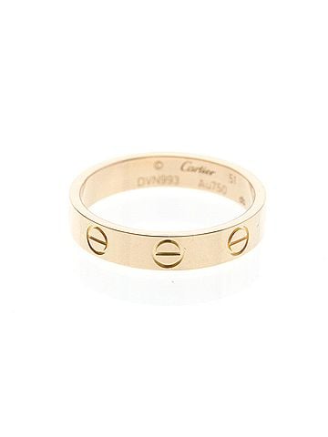 Cartier Cartier Mini Love Ring Pink Gold (18K) Fashion No Stone Band Ring Pink Gold (view 1)
