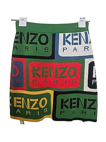 Kenzo Kenzo Paris Logo Label Intarsia Mini Skirt Casual Skirt (view 2)