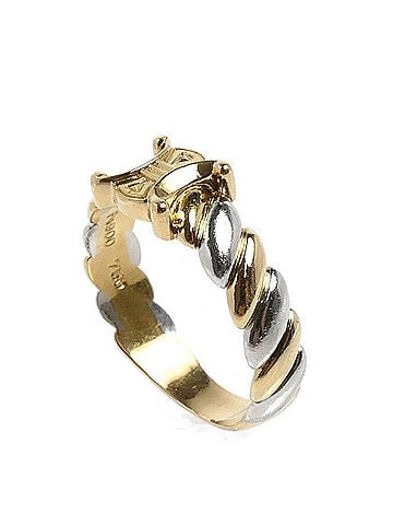 Céline CELINE (Celine) 18KYG Yellow Gold Pt900 Platinum Macadam Ring, 4.2g, Women's (view 2)