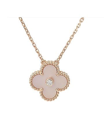 Van Cleef & Arpels VAN CLEEF & ARPELS Vintage Alhambra Necklace 2025 Holiday Collection VCARPMOP00 Women's 18K Pink Gold PG A Rank Used Ginzo (view 2)