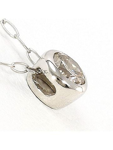 Unbranded PT900 Platinum / PT850 Necklace with Brown Diamond (0.13ct), Total Weight 0.8g, 39cm, Like New Condition. (view 2)