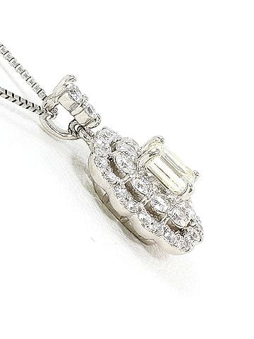Unbranded PT900 Platinum / PT850 Necklace with Yellow Diamond 0.237 ct and 0.33 ct, Total Weight 3.0g, 45cm, Like New Condition. (view 2)