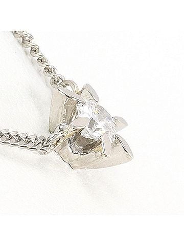 Unbranded PT850 Platinum Necklace with 0.14 ct Diamond, Total Weight 2.8g, 41cm, Like New Condition (view 2)