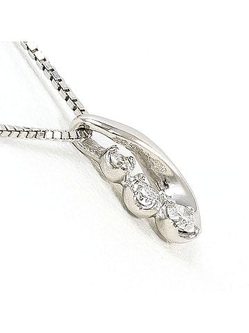 Unbranded PT900 Platinum / PT850 Necklace with 0.06 ct Diamond, Total Weight 2.0g, 40cm, Like New Condition (view 2)