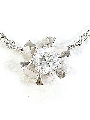 Unbranded PT850 Platinum Necklace with 0.16 ct Diamond, Total Weight 2.3g, 41cm, Like New Condition. (view 1)