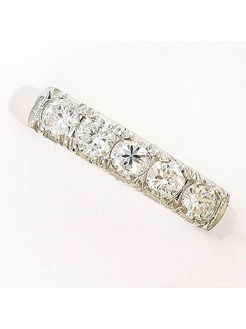 Unbranded Platinum ring (PT) with 1 diamond (0.41ct), total weight 2.3g, like new condition. (view 1)