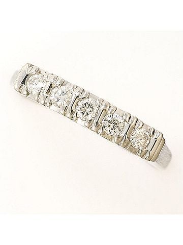 Unbranded Platinum ring with 0.17ct diamond, total weight 2.4g, like new. (view 1)