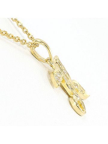 Unbranded K14 14K YG Yellow Gold Necklace with Diamond (no carat marking), Total Weight 2.3g, 45cm, Like New Condition. (view 2)