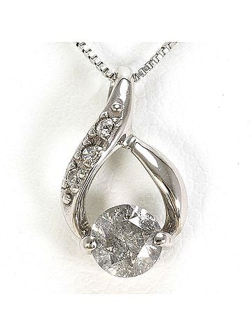 Unbranded K10 10K WG White Gold Necklace with 0.35ct Diamond, Total Weight 1.4g, 40cm, Like New Condition (view 1)