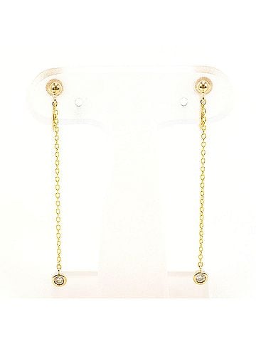 Unbranded K10 10K YG Yellow Gold Earrings with Diamonds (No carat markings), Total Weight 0.9g, Like New Condition. (view 1)